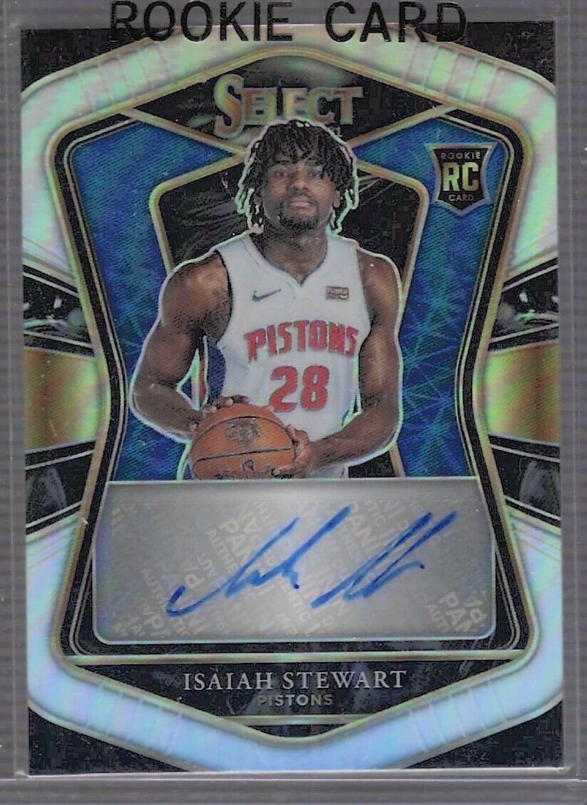ISAIAH STEWART 2020-21 PANINI SELECT SILVER PRIZM ROOKIE AUTO RC #D 041/249