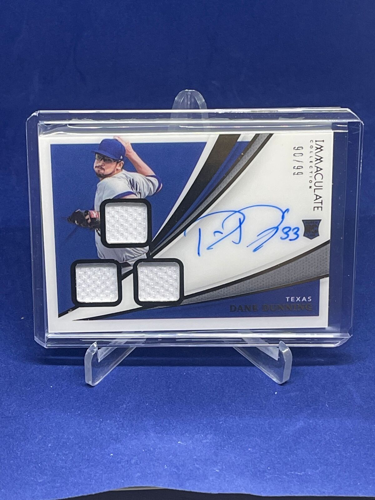 DANE DUNNING 2021 PANINI IMMACULATE PATCH ON CARD AUTO ROOKIE RC #D 90/99