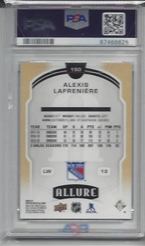 ALEXIS LAFRENIERE 2020-21 UPPER DECK UD ALLURE RC #150 PSA 10 GEM MINT POP 5