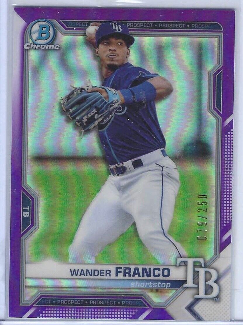 WANDER FRANCO 2021 BOWMAN CHROME PURPLE REFRACTOR PROSPECT #D 079/250