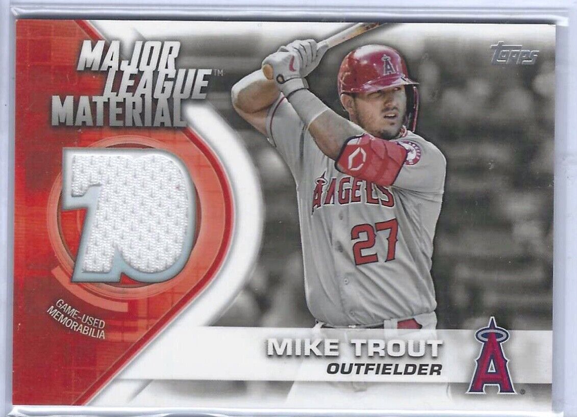 MIKE TROUT 2021 TOPPS UPDATE SERIES MAJOR LEAGUE MATERIAL PATCH JERSEY #MLM-MT