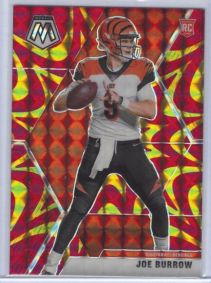 JOE BURROW 2020 PANINI MOSAIC FOOTBALL YELLOW REACTIVE PRIZM RC #201