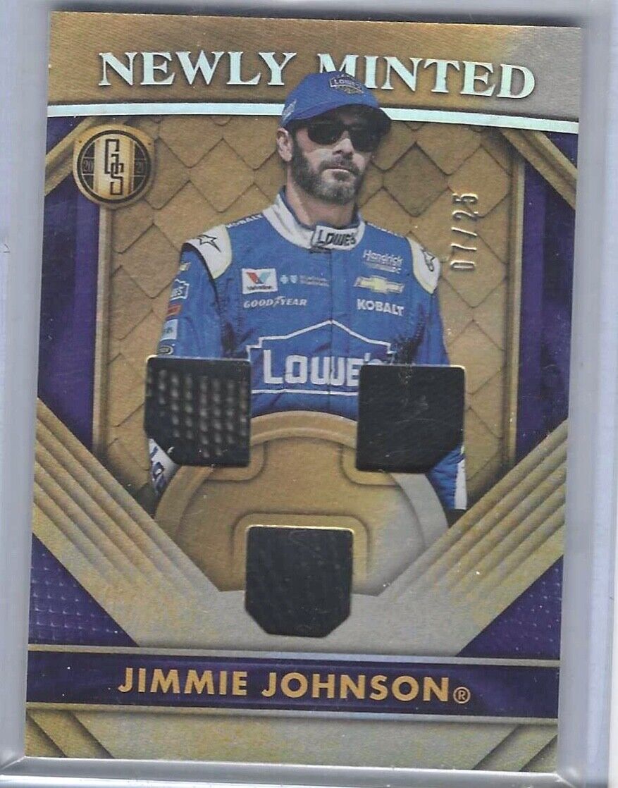 JIMMIE JOHNSON 2021 CHRONICLES GOLD STANDARD NEWLY MINTED TRIPLE PATCH #D 07/25
