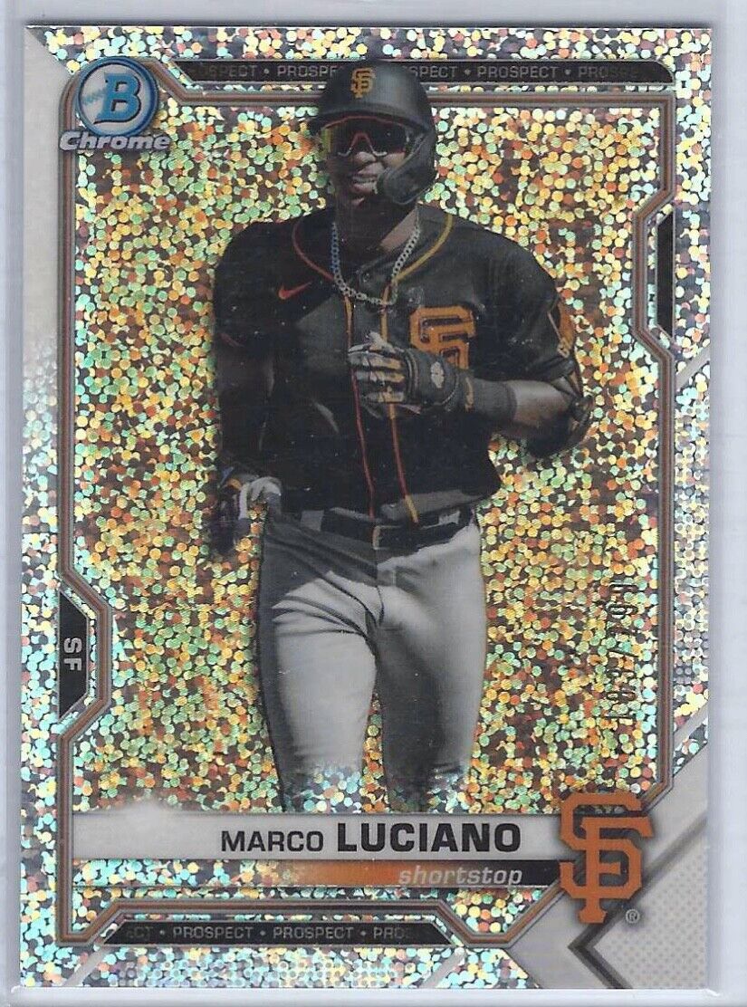 MARCO LUCIANO 2021 BOWMAN CHROME SPARKLE SPECKLE REFRACTOR PROSPECT #D 183/299