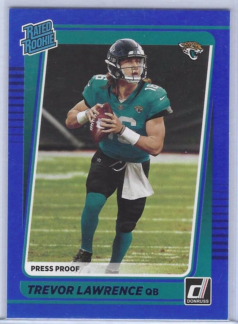 TREVOR LAWRENCE 2021 PANINI DONRUSS BLUE PRESS PROOF RATED ROOKIE RC #251