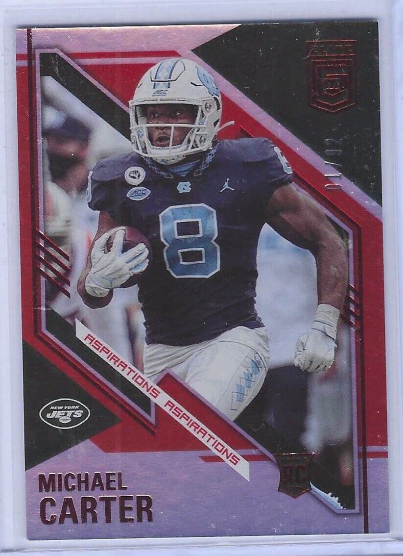 MICHAEL CARTER 2021 DONRUSS ELITE RED FOIL ASPIRATIONS ROOKIE RC #D 01/92