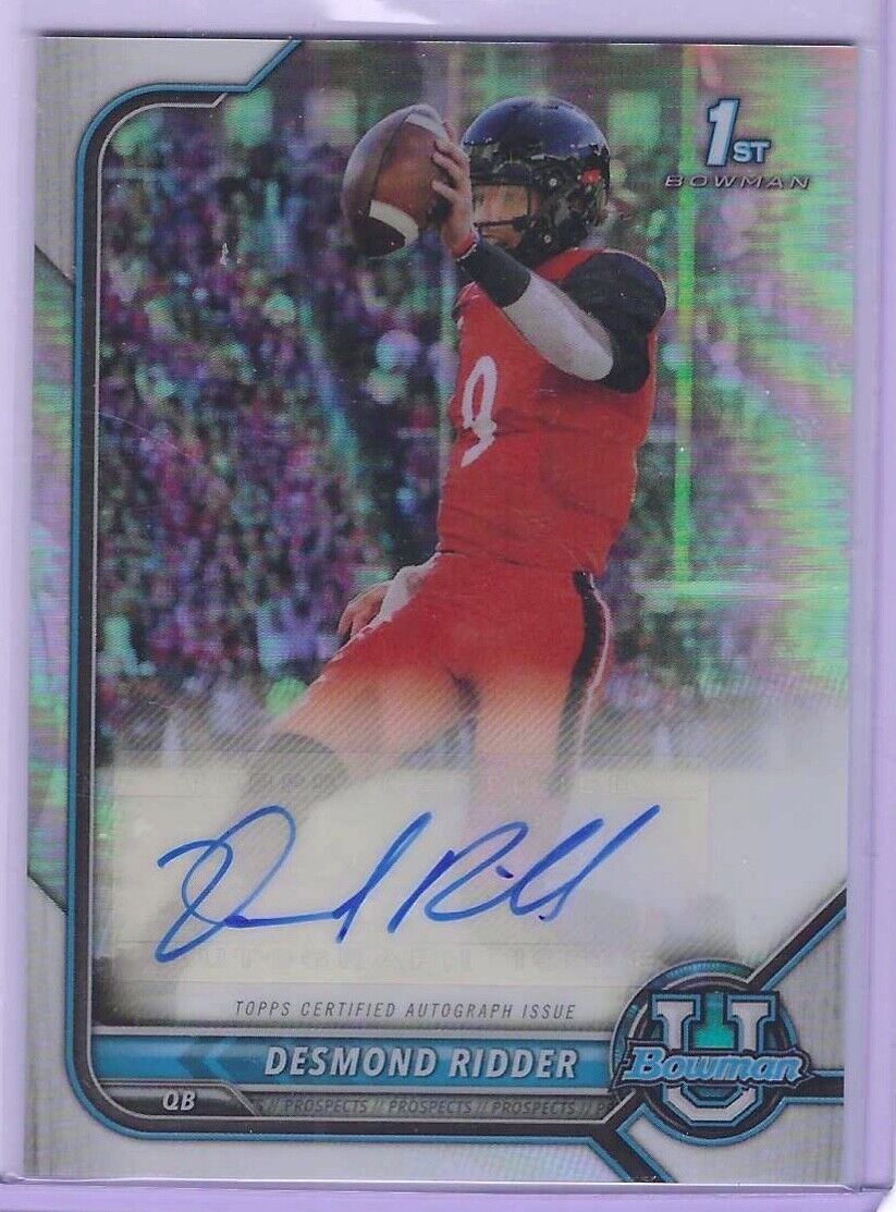 DESMOND RIDDER 2021 BOWMAN UNIVERSITY 1ST BOWMAN REFRACTOR AUTO RC #BCPA-DR