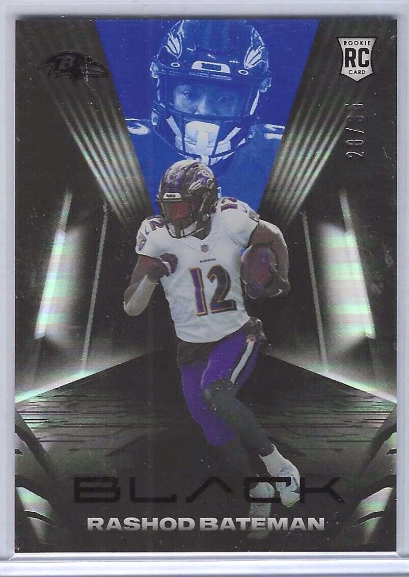 RASHOD BATEMAN 2021 PANINI BLACK ROOKIE BLUE RC #D 28/35