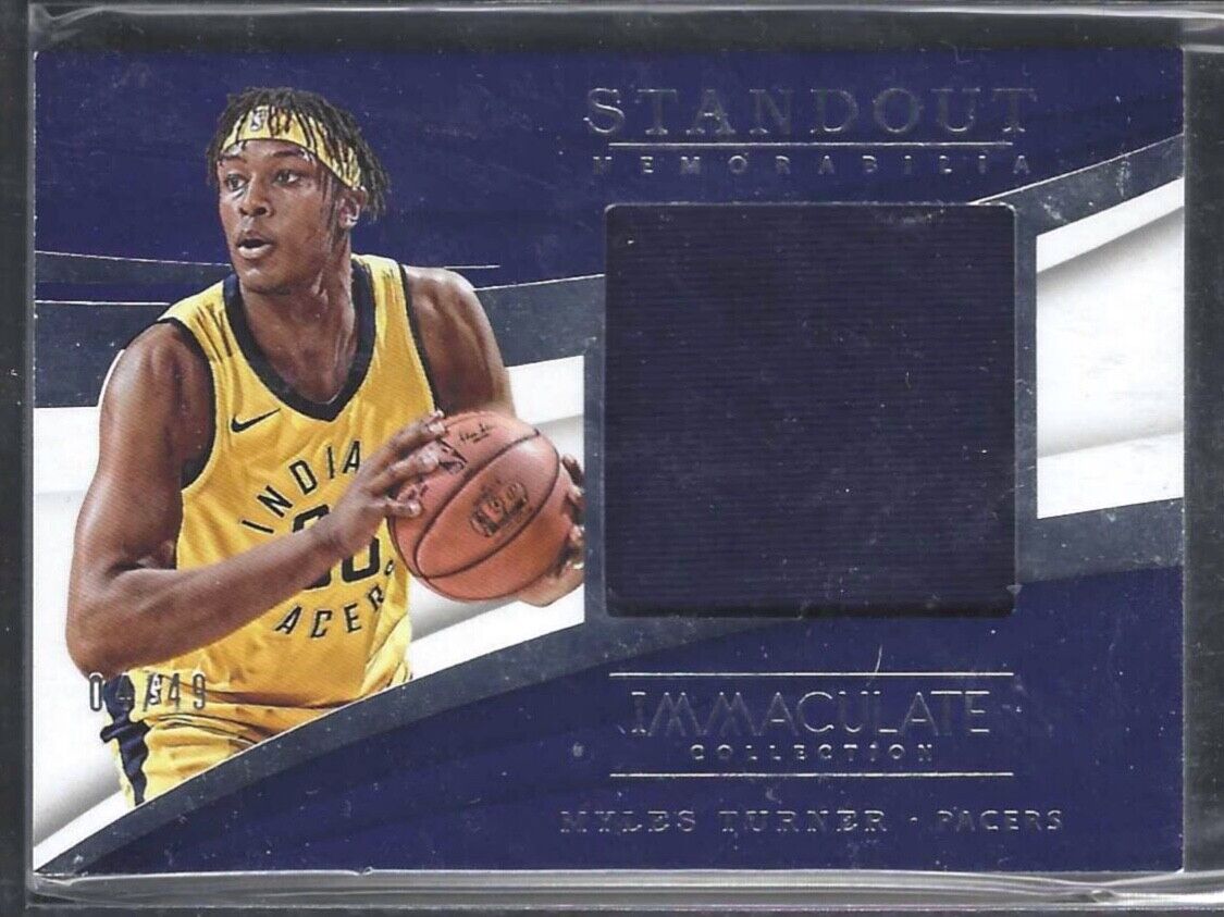 MYLES TURNER 2017-18 PANINI IMMACULATE STANDOUT JERSEY #D 04/49
