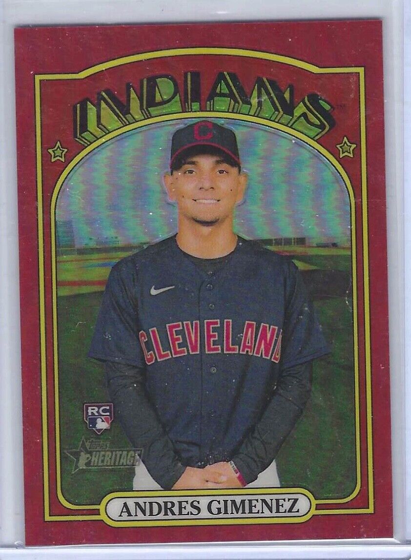 ANDRES GIMENEZ 2021 TOPPS HERITAGE RED REFRACTOR CHROME RC #D 360/372