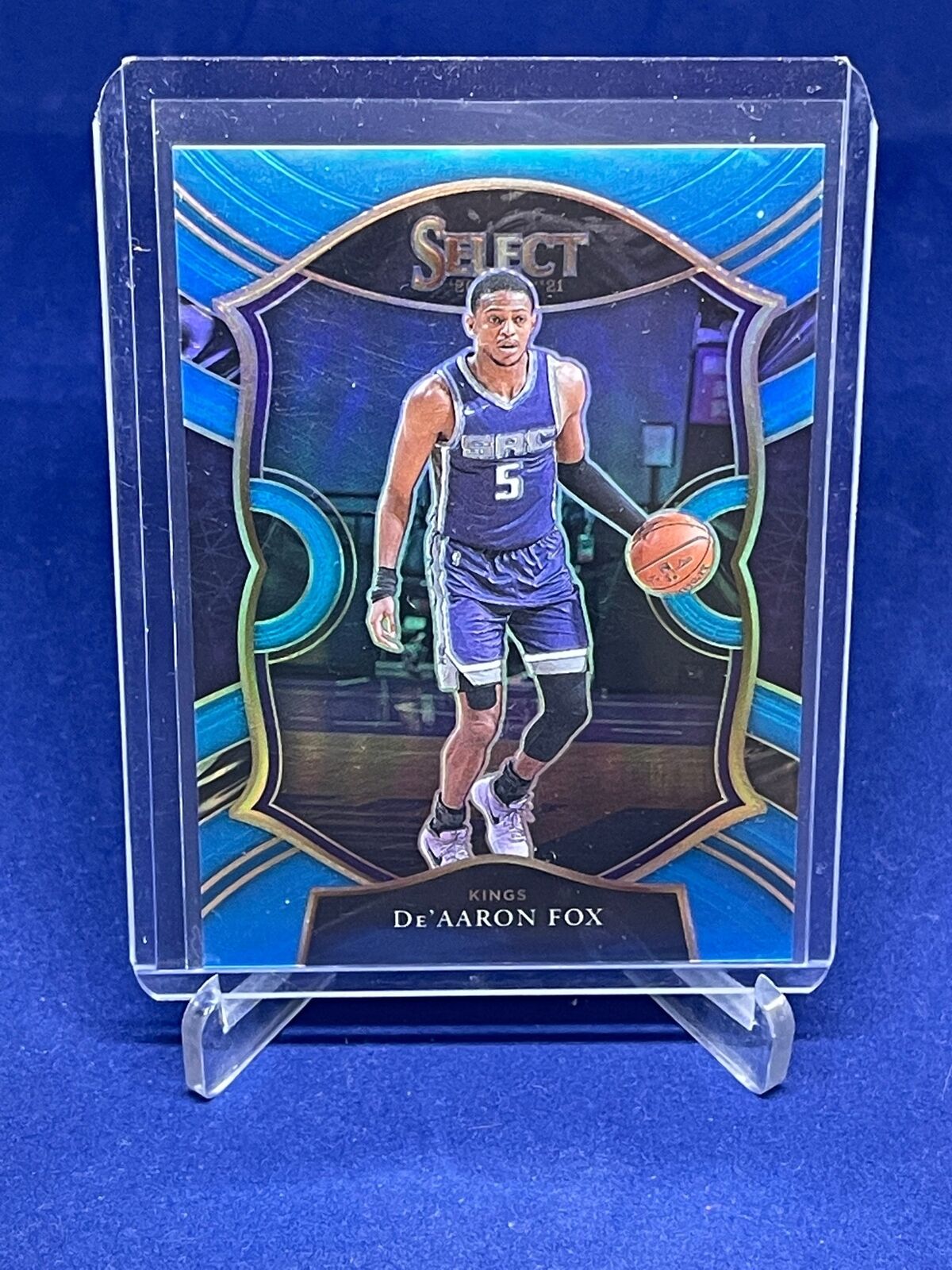 DE'AARON FOX 2020-21 PANINI SELECT CONCOURSE BLUE PRIZM #D 44/299