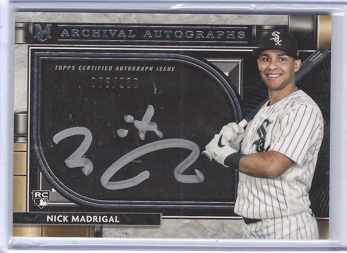 NICK MADRIGAL 2021 TOPPS MUSEUM COLLECTION ARCHIVAL SILVER INK AUTO RC #D 76/200