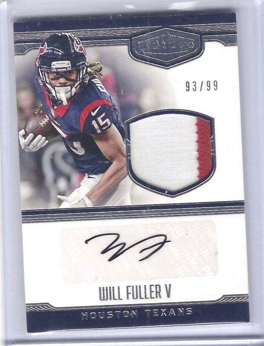 WILL FULLER V 2016 PANINI PLATES AND PATCHES ROOKIE PATCH AUTO RC #D 93/99