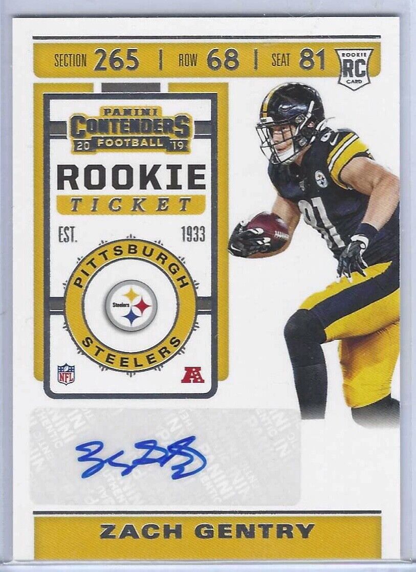 ZACH GENTRY 2019 PANINI CONTENDERS ROOKIE TICKET AUTO RC #274