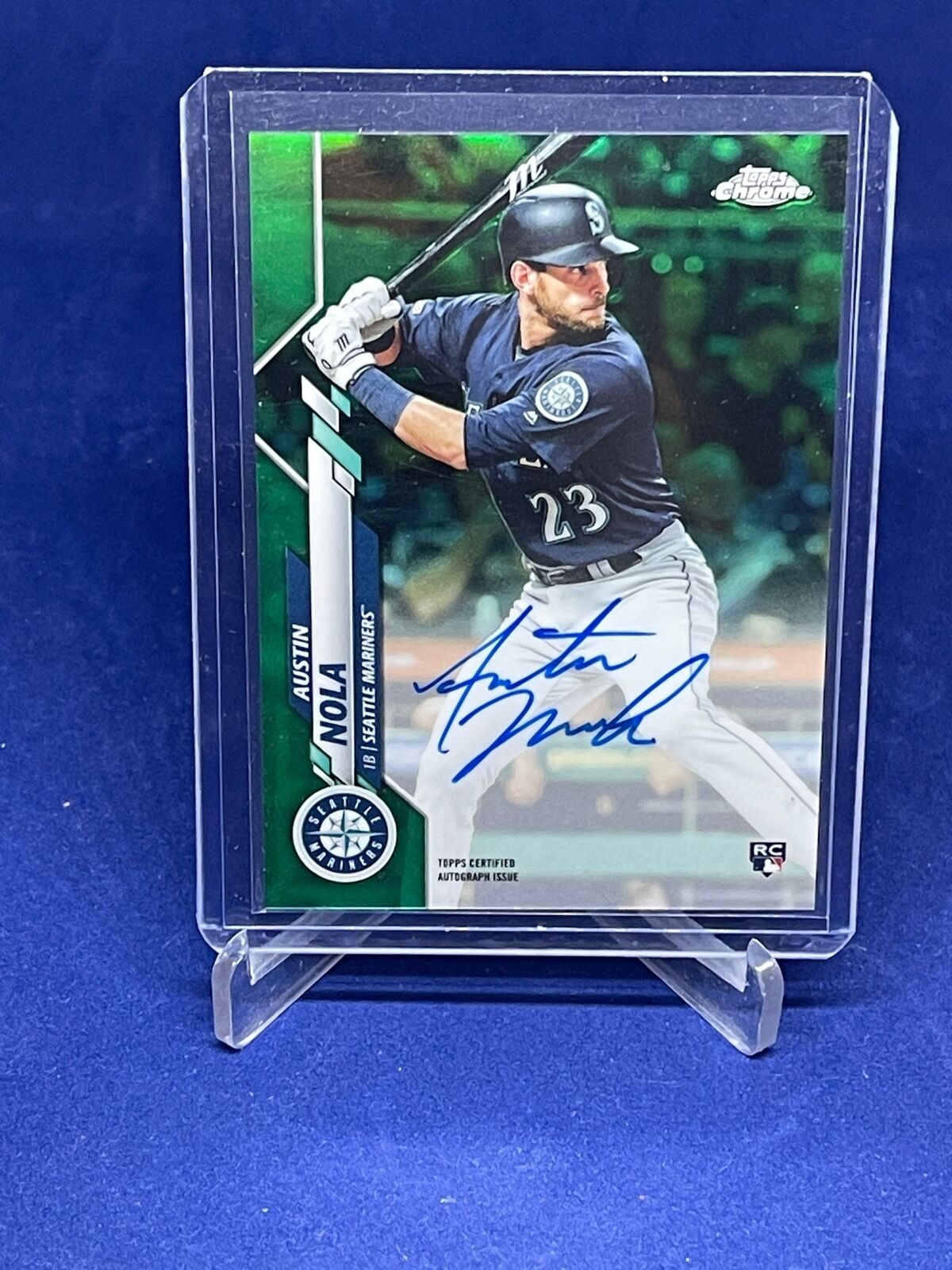 AUSTIN NOLA 2020 TOPPS CHROME GREEN REFRACTOR ON CARD AUTO ROOKIE RC #D 79/99