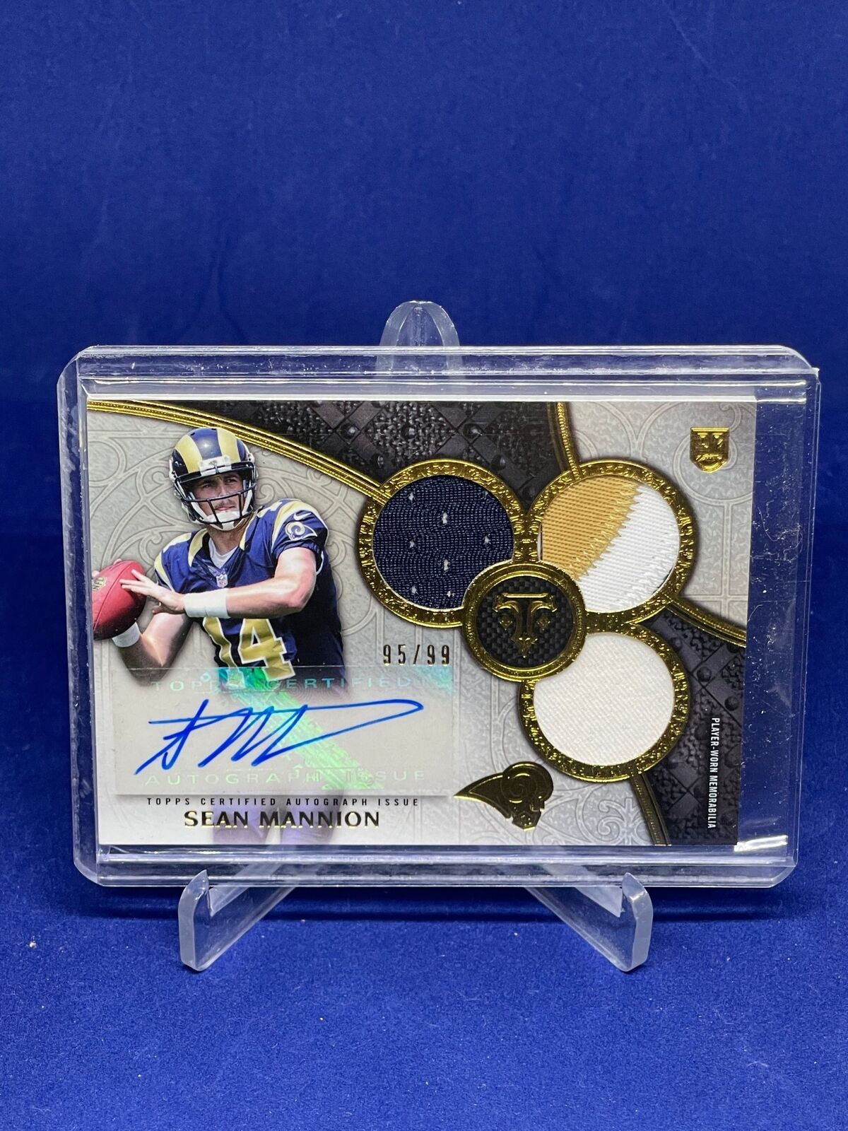SEAN MANNION 2015 TOPPS TRIPLE THREADS PATCH AUTO ROOKIE RC #D 95/99
