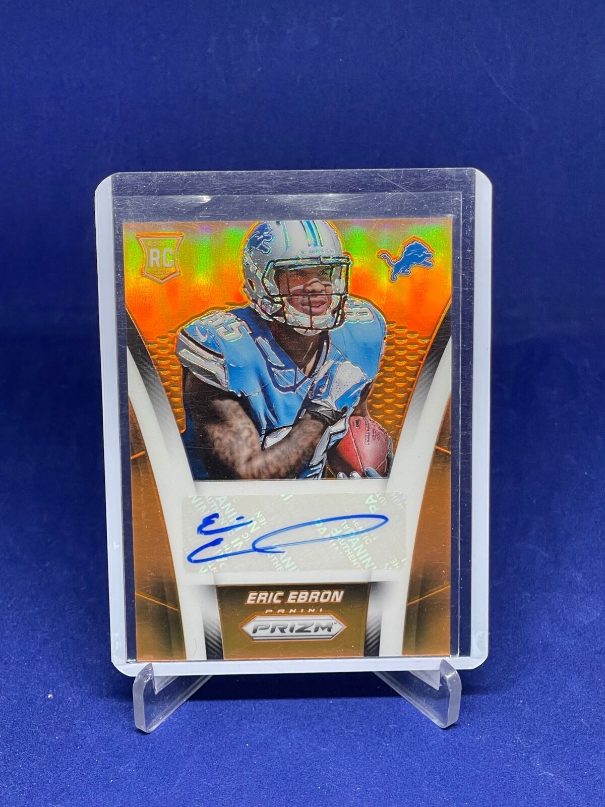 ERIC EBRON 2014 PANINI PRIZM ORANGE PRIZM AUTO ROOKIE RC #D 11/50