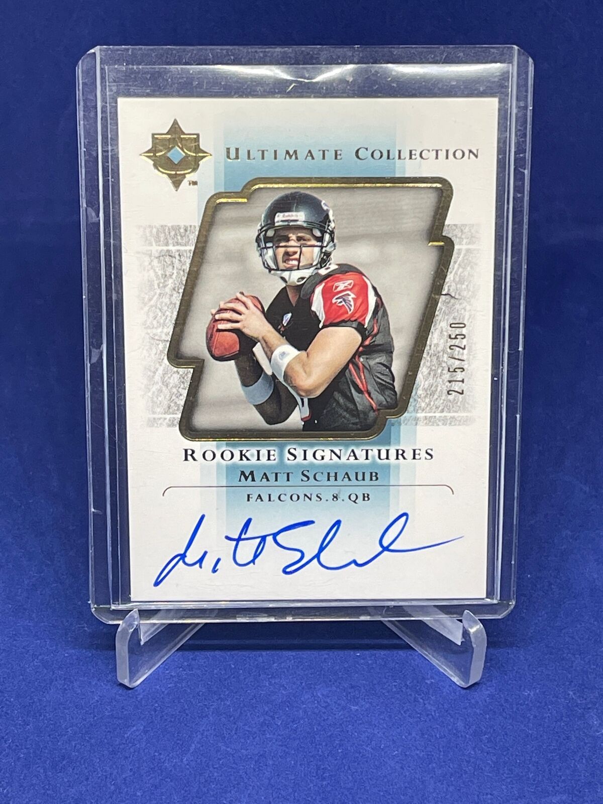 MATT SCHAUB 2004 UD ULTIMATE COLLECTION ROOKIE SIGS ON CARD AUTO RC #D 215/250