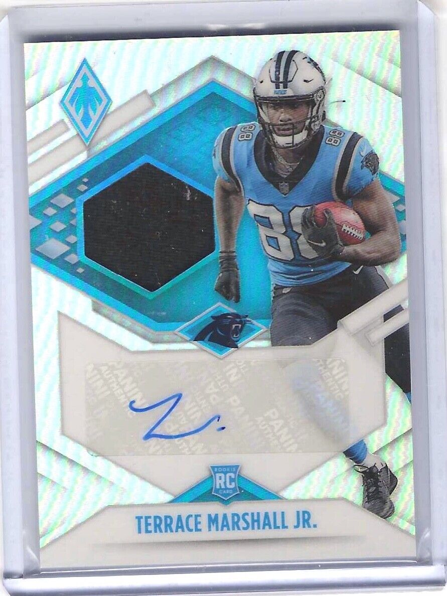TERRACE MARSHALL JR 2021 PANINI PHOENIX SILVER ROOKIE PATCH AUTO RC #D 131/199