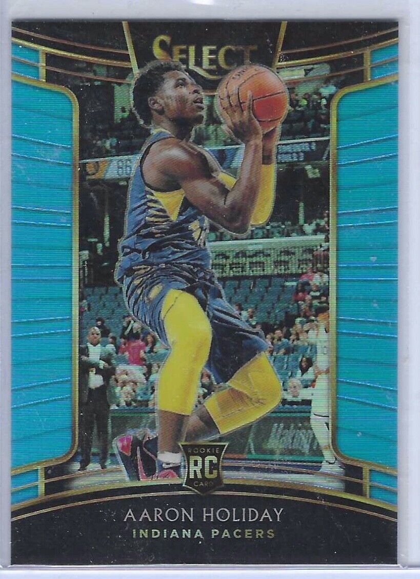 AARON HOLIDAY 2018-19 PANINI SELECT CONCOURSE LIGHT BLUE PRIZM RC #D 049/299