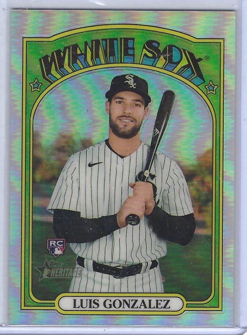 LUIS GONZALEZ 2021 TOPPS HERITAGE ROOKIE REFRACTOR CHROME RC #D 302/572