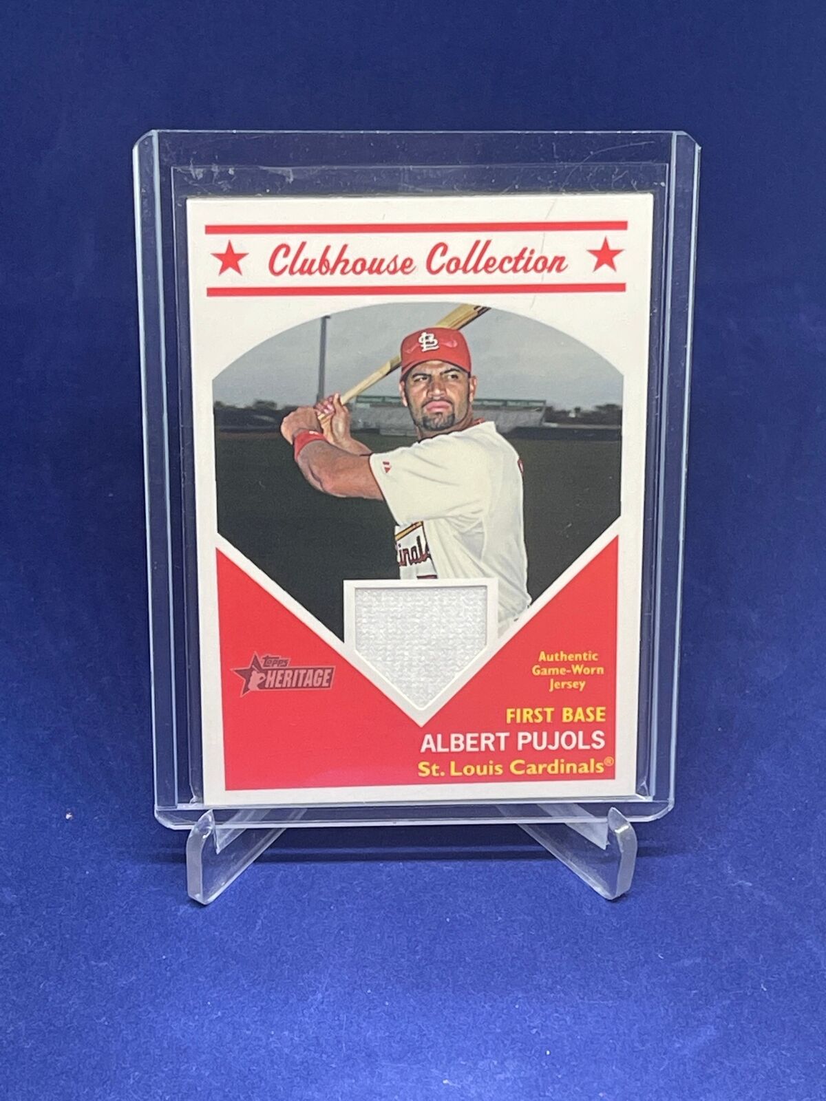 ALBERT PUJOLS 2008 TOPPS HERITAGE CLUBHOUSE COLLECTION JERSEY CARD