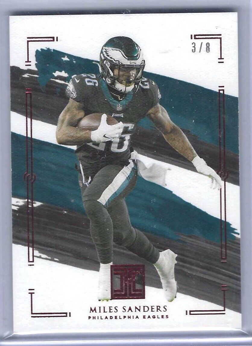 MILES SANDERS 2021 PANINI IMPECCABLE RED FOTL BASE #D 3/8