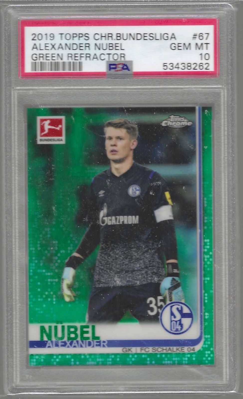 ALEXANDER NUBEL 2019-20 TOPPS CHROME BUNDESLIGA GREEN REFRACTOR /99 PSA 10 POP 1
