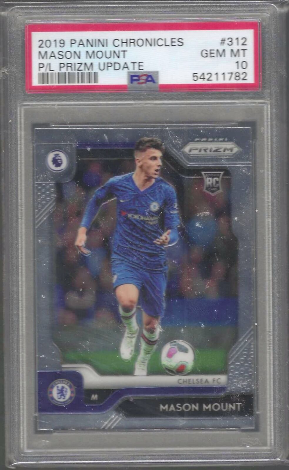 MASON MOUNT 2019-20 PANINI CHRONICLES EPL PRIZM UPDATE RC PSA 10 GEM MINT