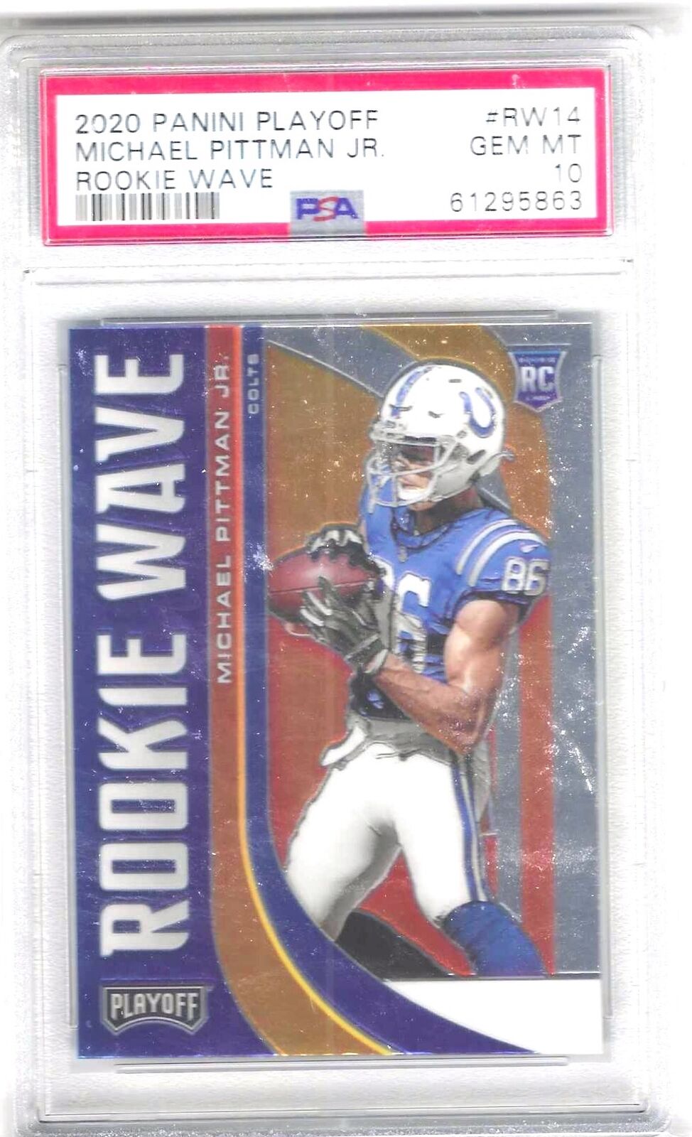 MICHAEL PITTMAN JR 2020 PANINI PLAYOFF ROOKIE WAVE RC PSA 10 GEM MINT