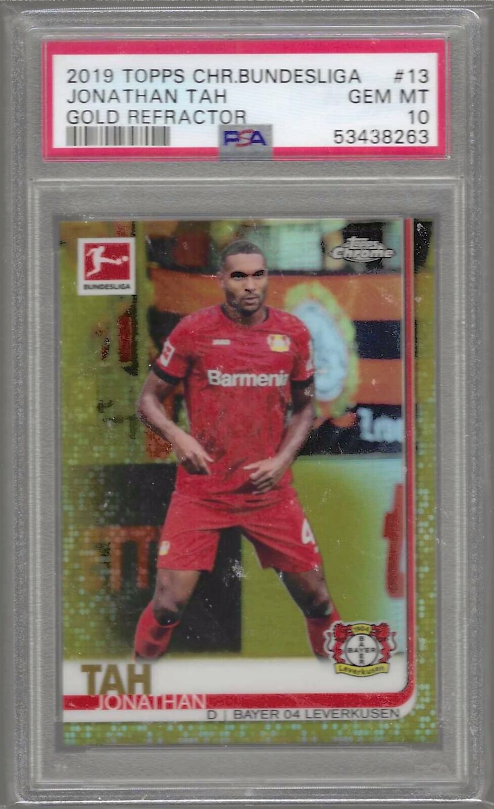 JONATHAN TAH 2019-20 TOPPS CHROME GOLD REFRACTOR /50 PSA 10 GEM MINT POP 1/1