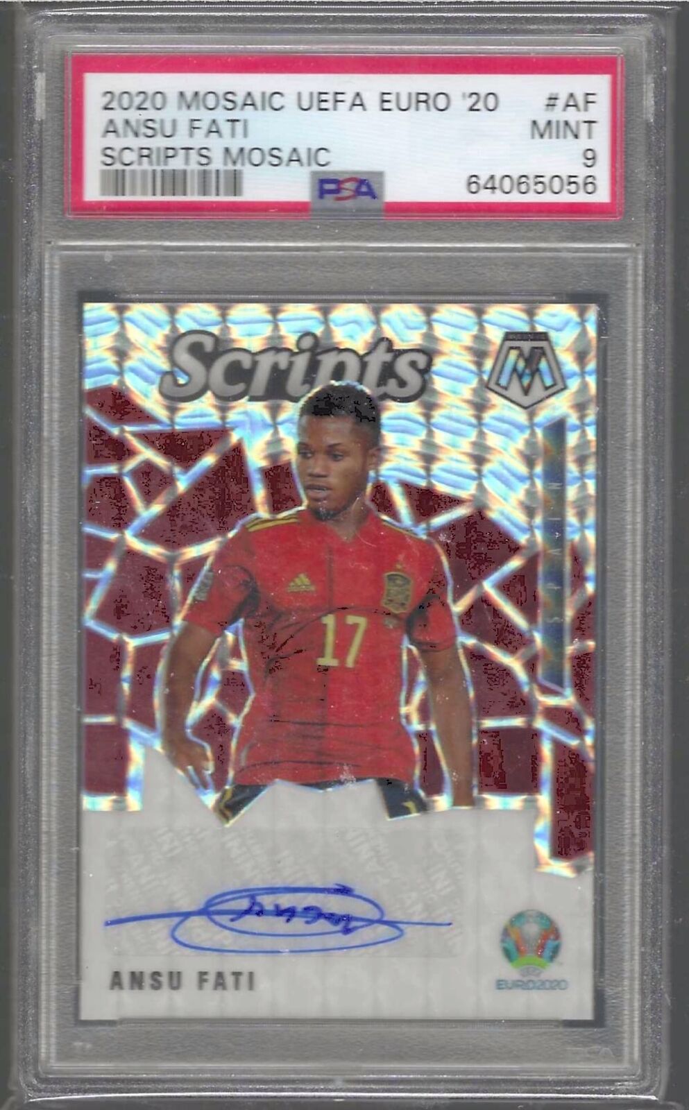 ANSU FATI 2020-21 PANINI MOSAIC UEFA EURO 2020 SCRIPTS AUTO PSA 9 MINT POP 2