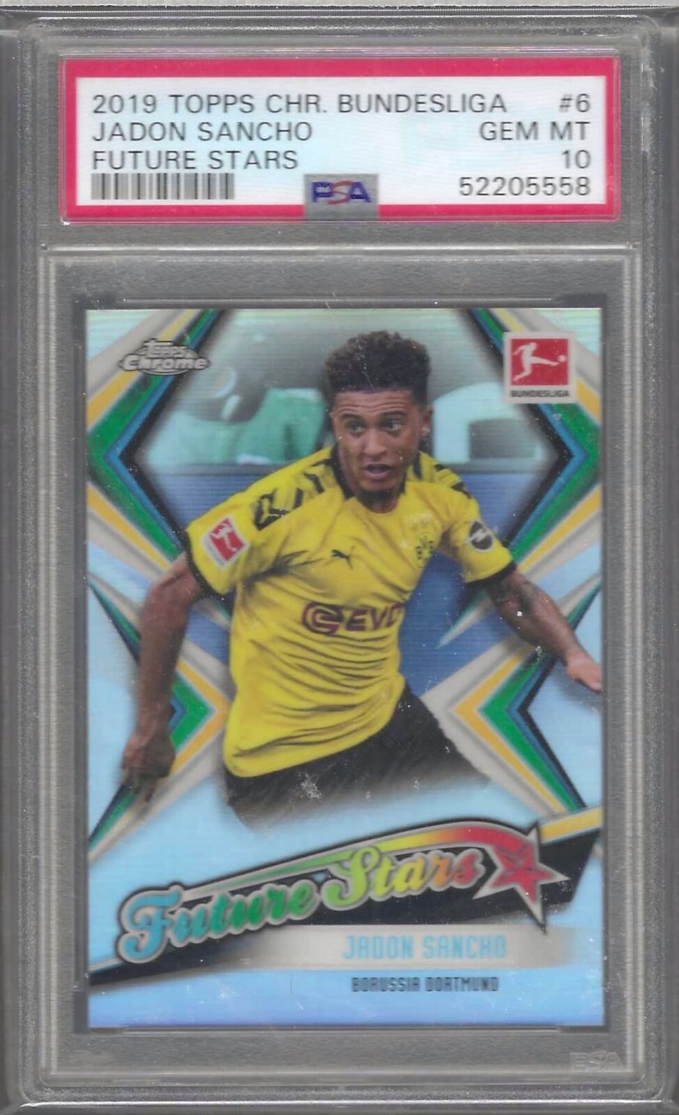JADON SANCHO 2019-20 TOPPS CHROME BUNDESLIGA FUTURE STARS PSA 10 GEM MINT
