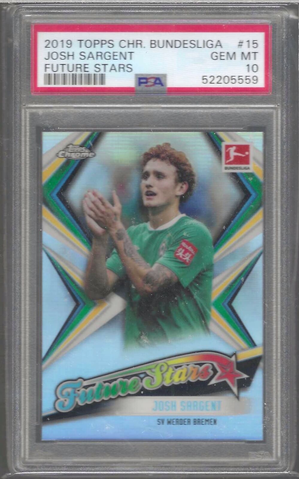 JOSH SARGENT 2019-20 TOPPS CHROME BUNDESLIGA FUTURE STARS RC PSA 10 GEM MINT