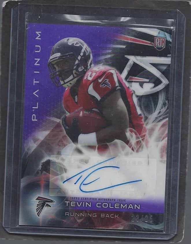 TEVIN COLEMAN 2015 TOPPS PLATINUM PURPLE REFRACTOR FALCONS AUTO RC #D 23/25