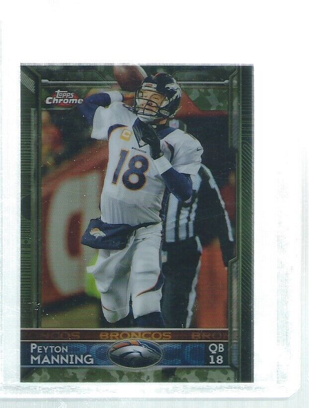 PEYTON MANNING 2015 TOPPS CHROME MINI CAMO REFRACTOR #D 90/99