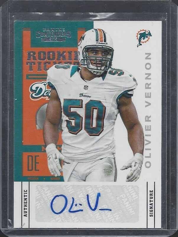 OLIVIER VERNON 2012 CONTENDERS ROOKIE TICKET VARIATION SP RARE AUTO RC #174