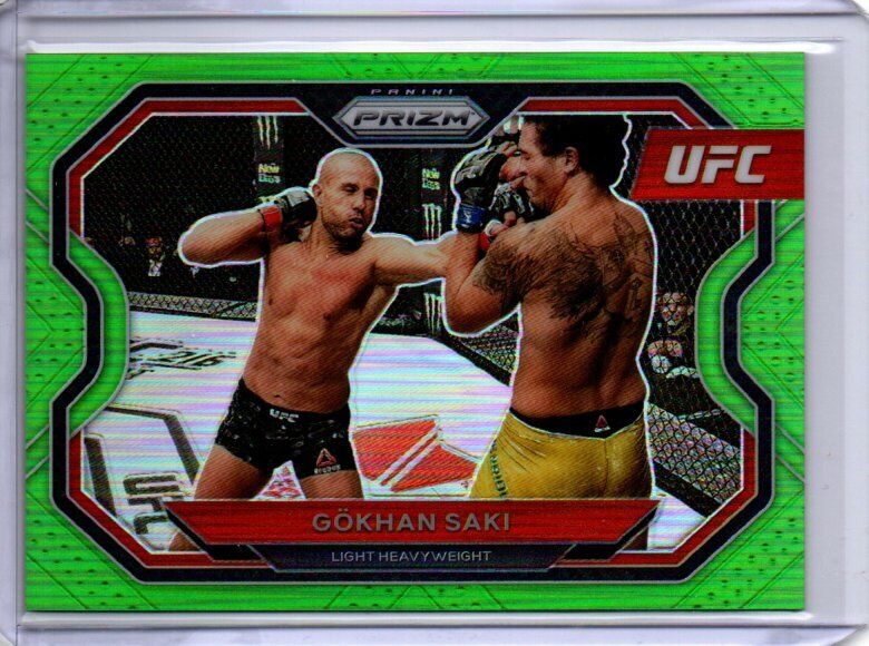 GOKHAN SAKI 2021 PANINI PRIZM UFC NEON GREEN PRIZM #D 10/75