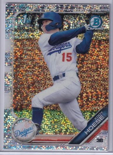 KODY HOESE 2019 BOWMAN CHROME SILVER SPARKLE SPECKLE REFRACTOR 1ST PROSPECT #187