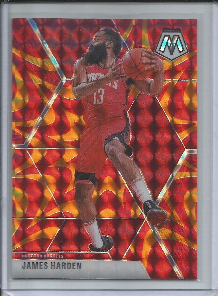JAMES HARDEN 2019-20 PANINI MOSAIC REACTIVE ORANGE PRIZM ROCKETS #114