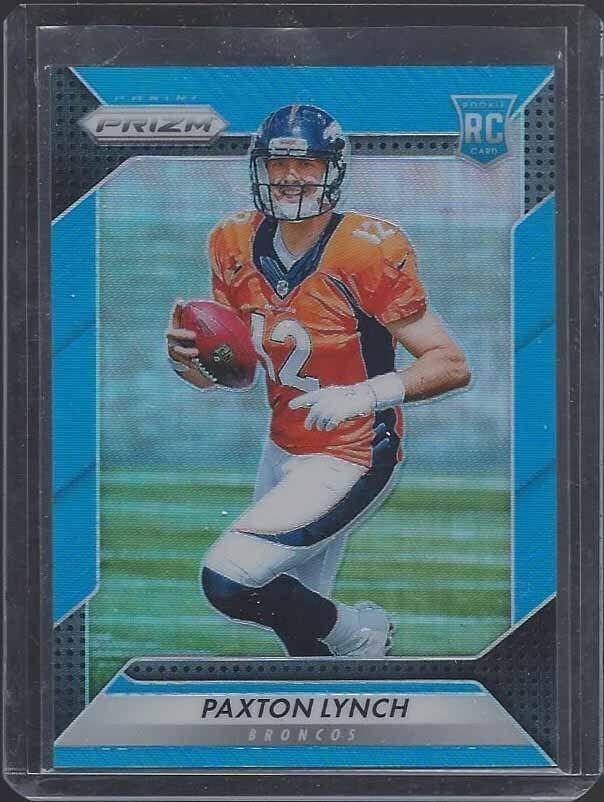 PAXTON LYNCH 2016 PANINI PRIZM BLUE ROOKIE PRIZMS RC #D /199