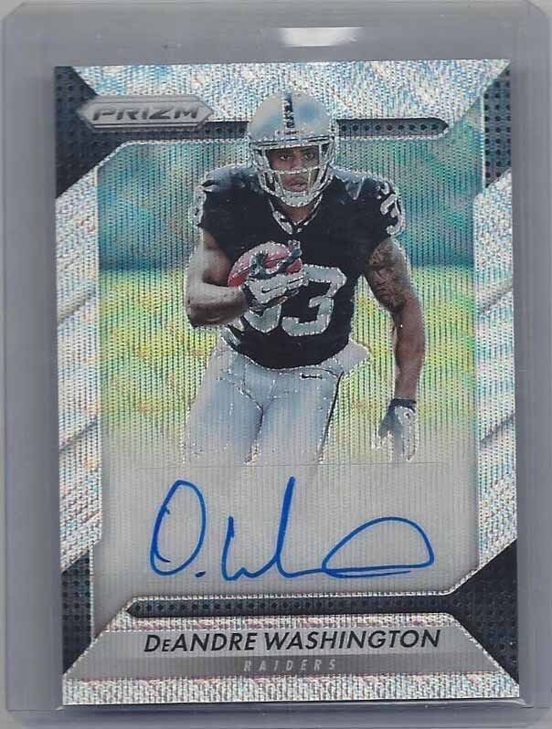 DEANDRE WASHINGTON 2016 PANINI PRIZM BLUE WAVE PRIZMS ROOKIE AUTO RC #D 149/149