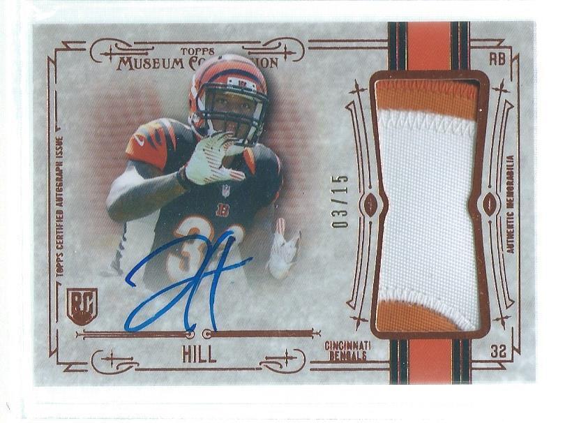 JEREMY HILL 2014 TOPPS MUSEUM BRONZE RPA 3 COLOR PATCH ON CARD AUTO RC #D 3/15