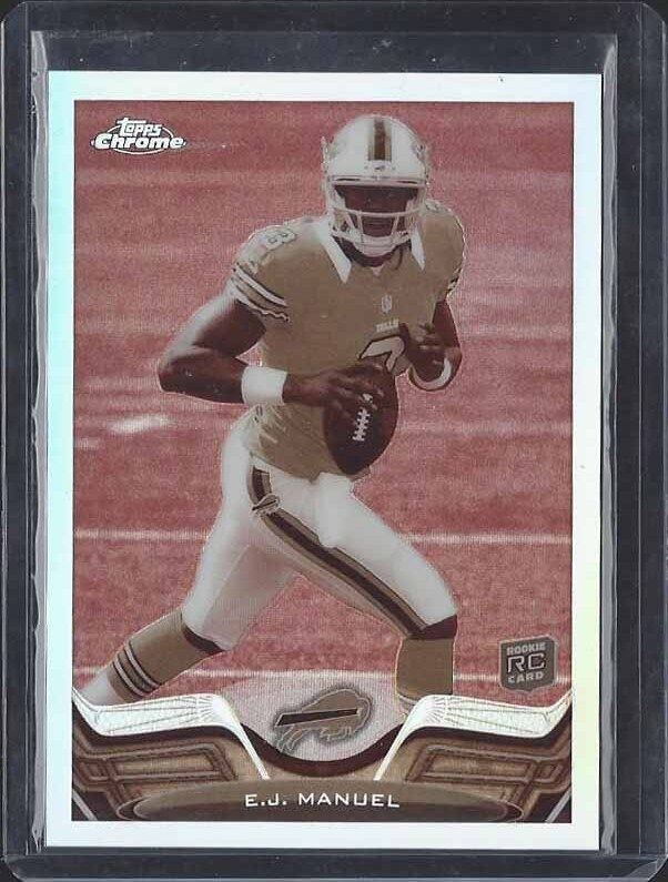 E.J. MANUEL 2013 TOPPS CHROME ROOKIE SEPIA REFRACTOR RC #D /99