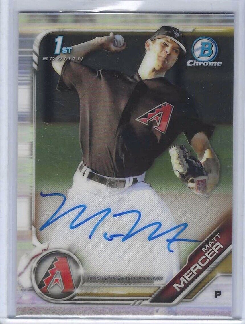 MATT MERCER 2019 BOWMAN CHROME 1ST PROSPECT ON CARD AUTO #CPA-MM