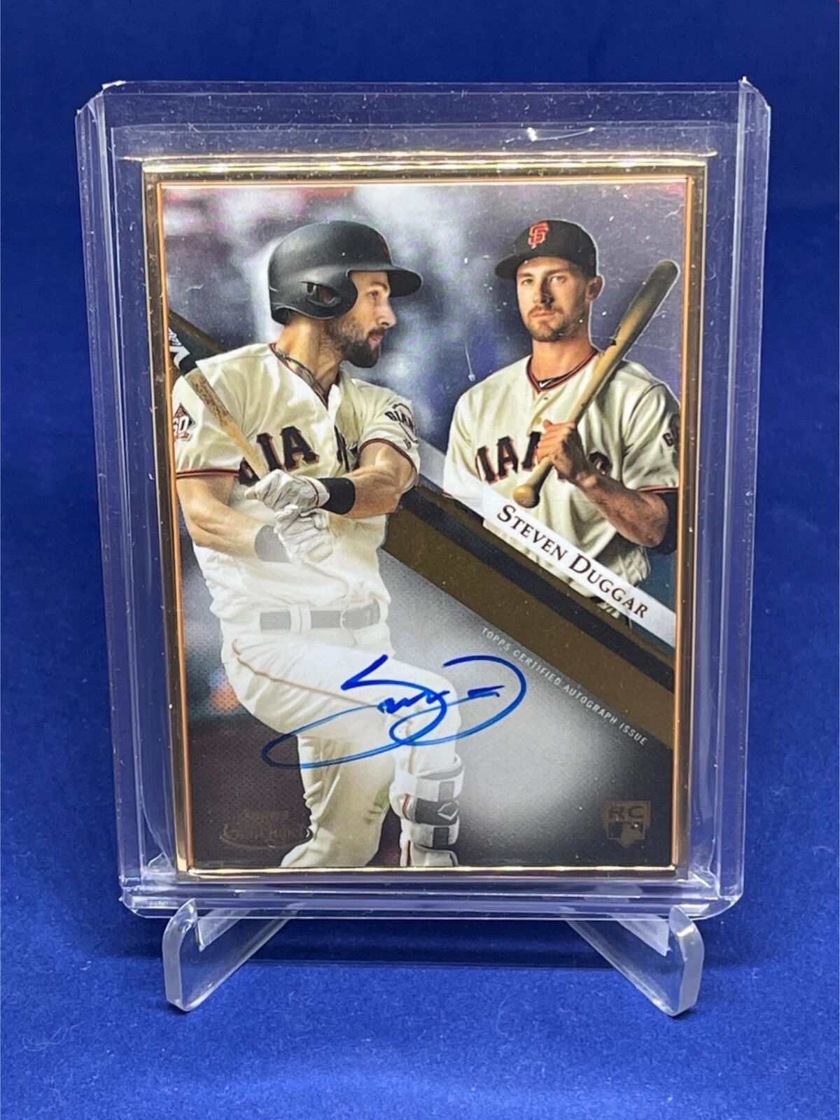 STEVEN DUGGAR 2019 TOPPS GOLD LABEL GOLD FRAME ON CARD AUTO ROOKIE RC