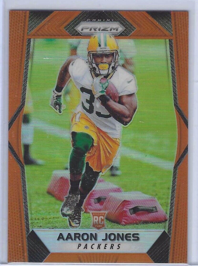 AARON JONES 2017 PANINI PRIZM ORANGE PRIZM RC #D 162/275