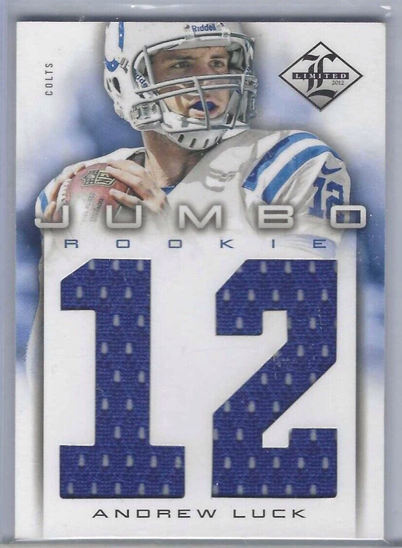 ANDREW LUCK 2012 LIMITED JUMBO ROOKIE DUAL JERSEY RC #1