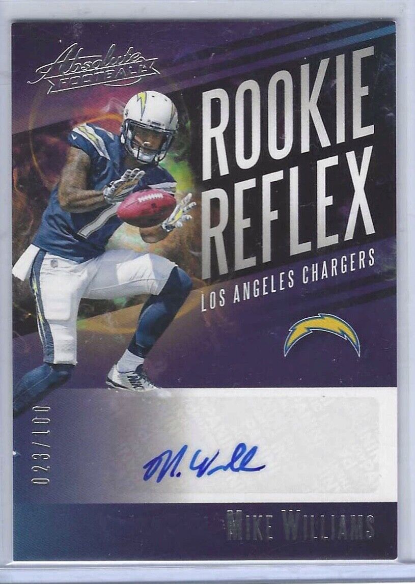 MIKE WILLIAMS 2017 ABSOLUTE ROOKIE REFLEX AUTO RC #D 23/100