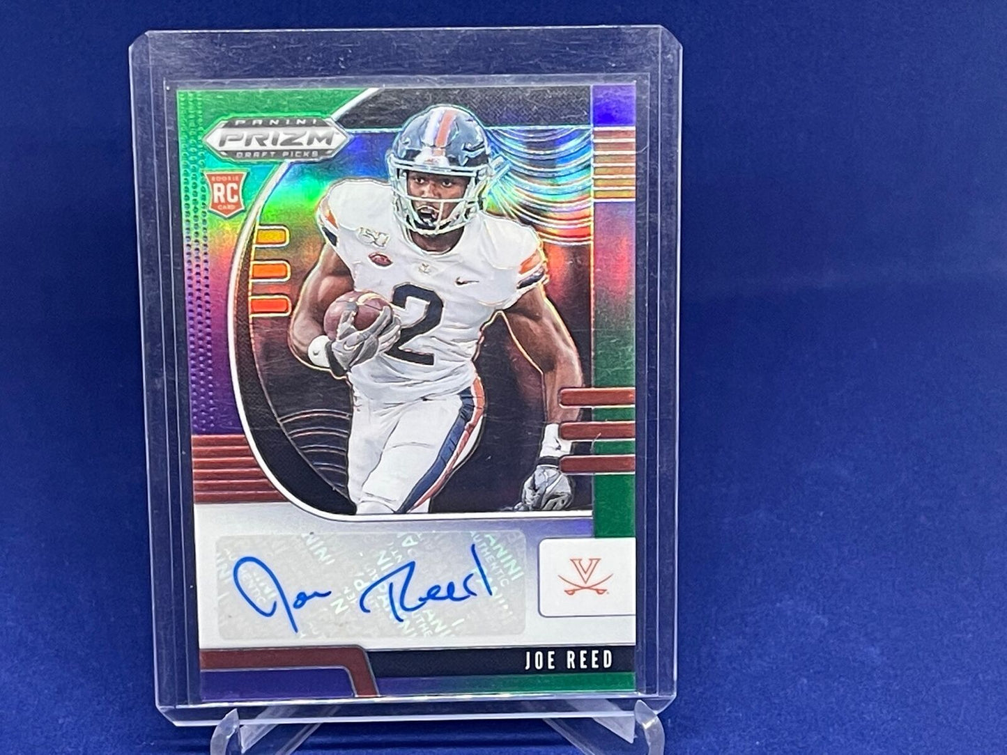 JOE REED 2020 PANINI PRIZM DRAFT PICKS GREEN PURPLE PRIZM AUTO RC #D 81/199